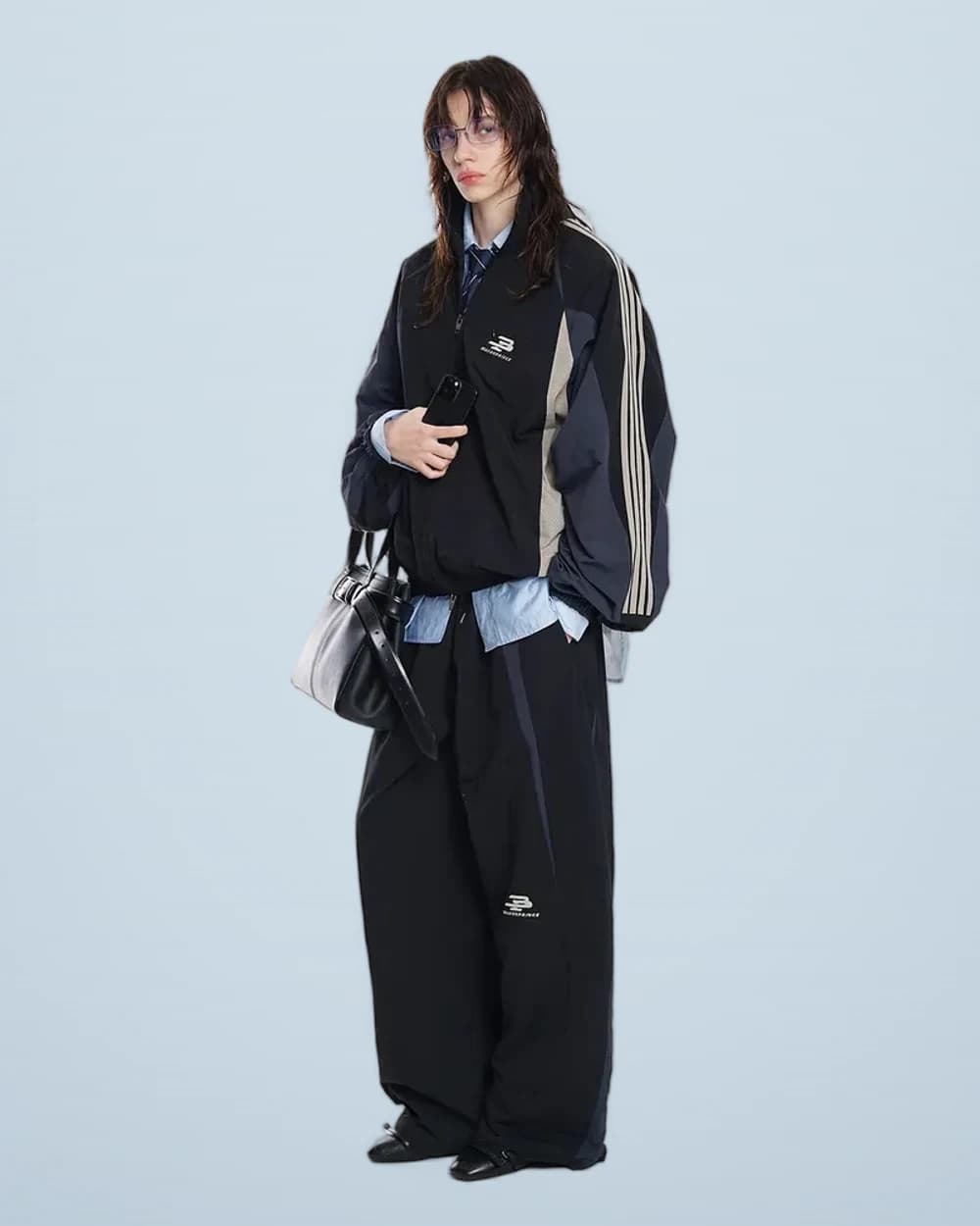 Vintage Spliced Coach Jacket Set