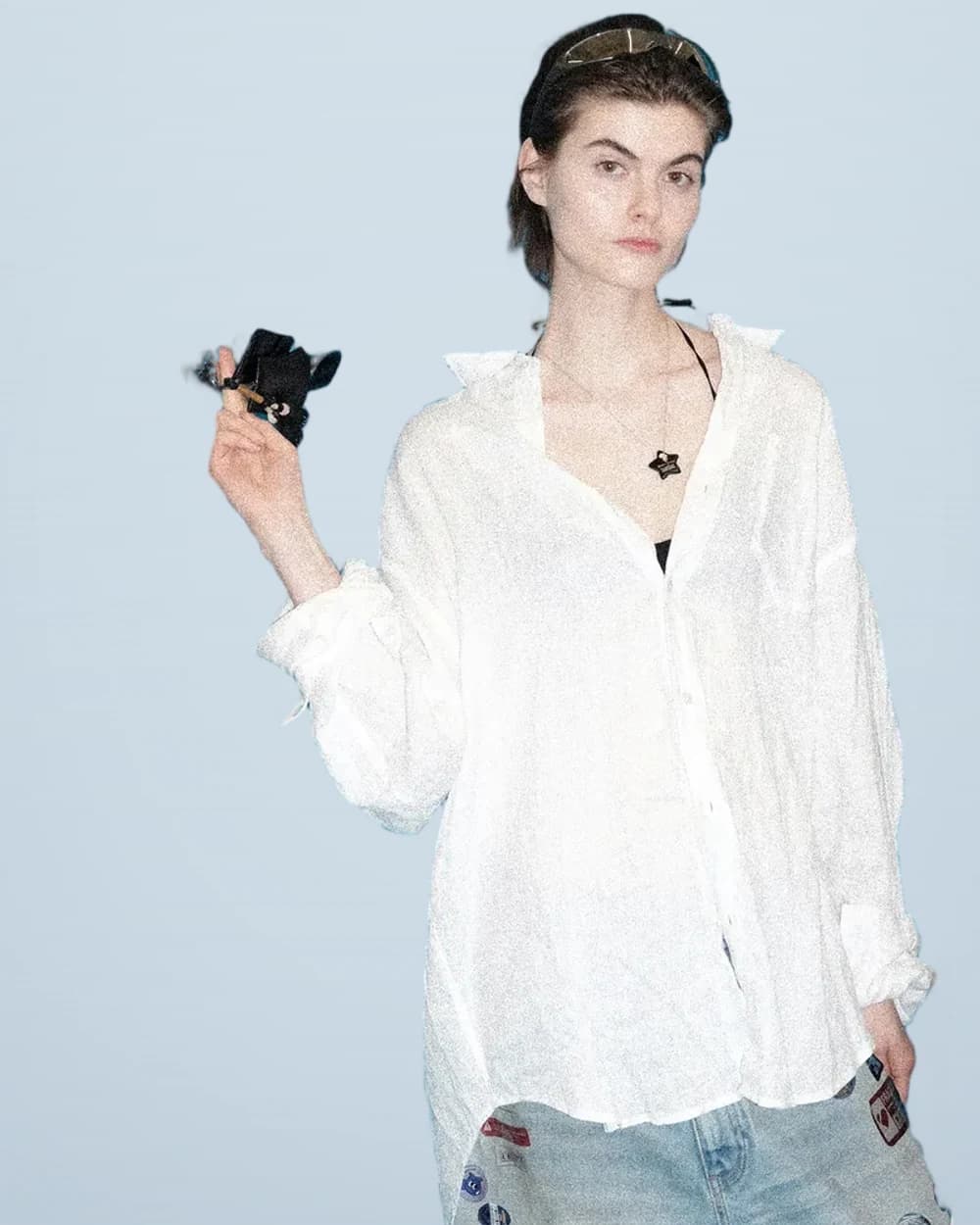 Linen Enzyme-Washed Distressed Shirt