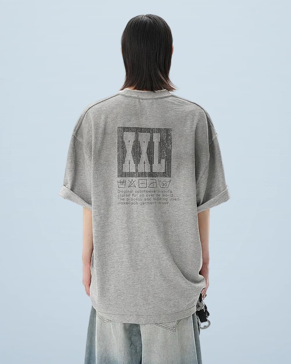 Oversized Double-Collar Sprayed T-Shirt