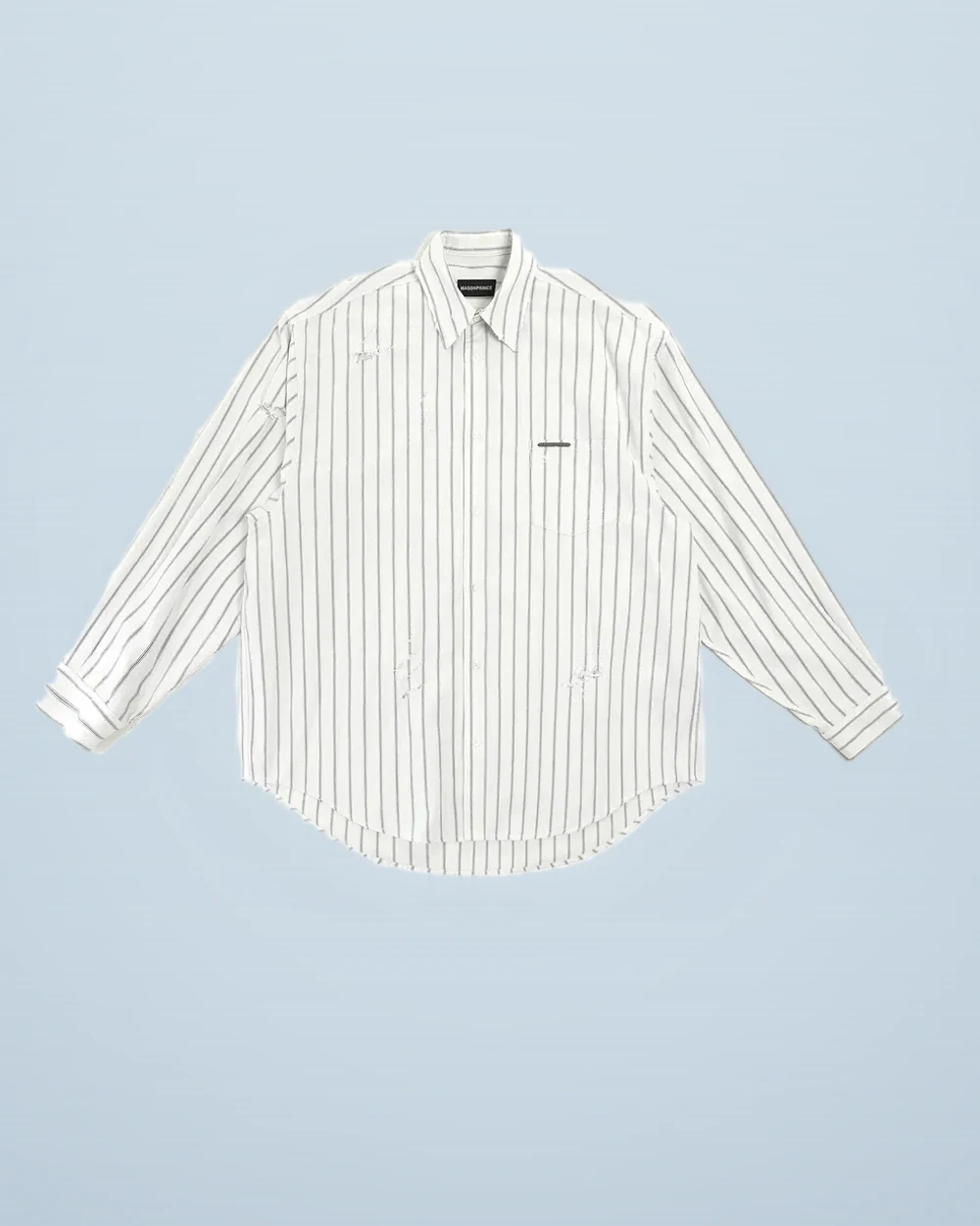 Boyfriend-Fit Almond Milk Striped Shirt