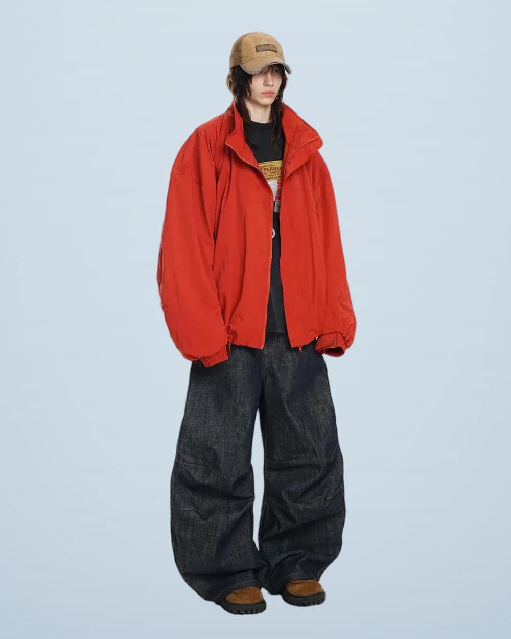 Memory Nylon Oversized Drawstring Jacket