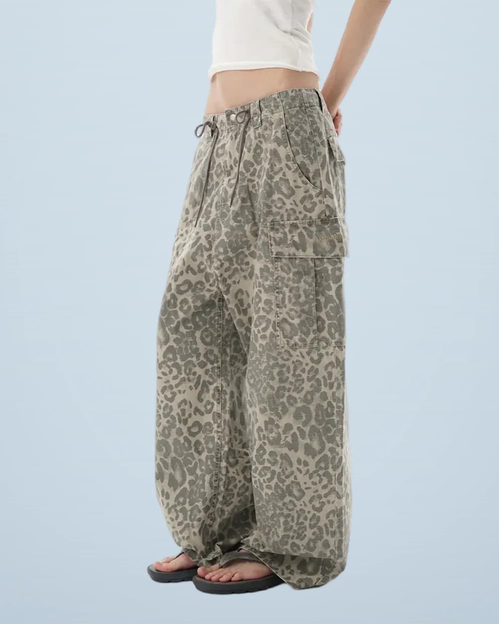 Leopard Print Cargo Pants