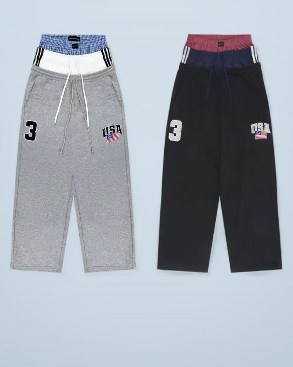 × Grailz Triple-Waist Embroidered Flag Sweatpants