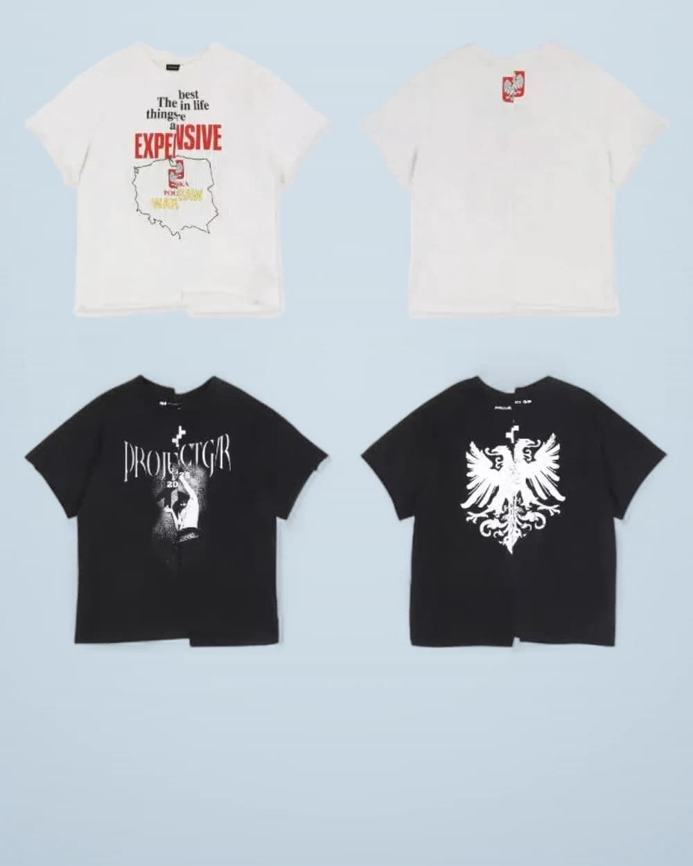 × Grailz Asymmetric Vintage Print Tee