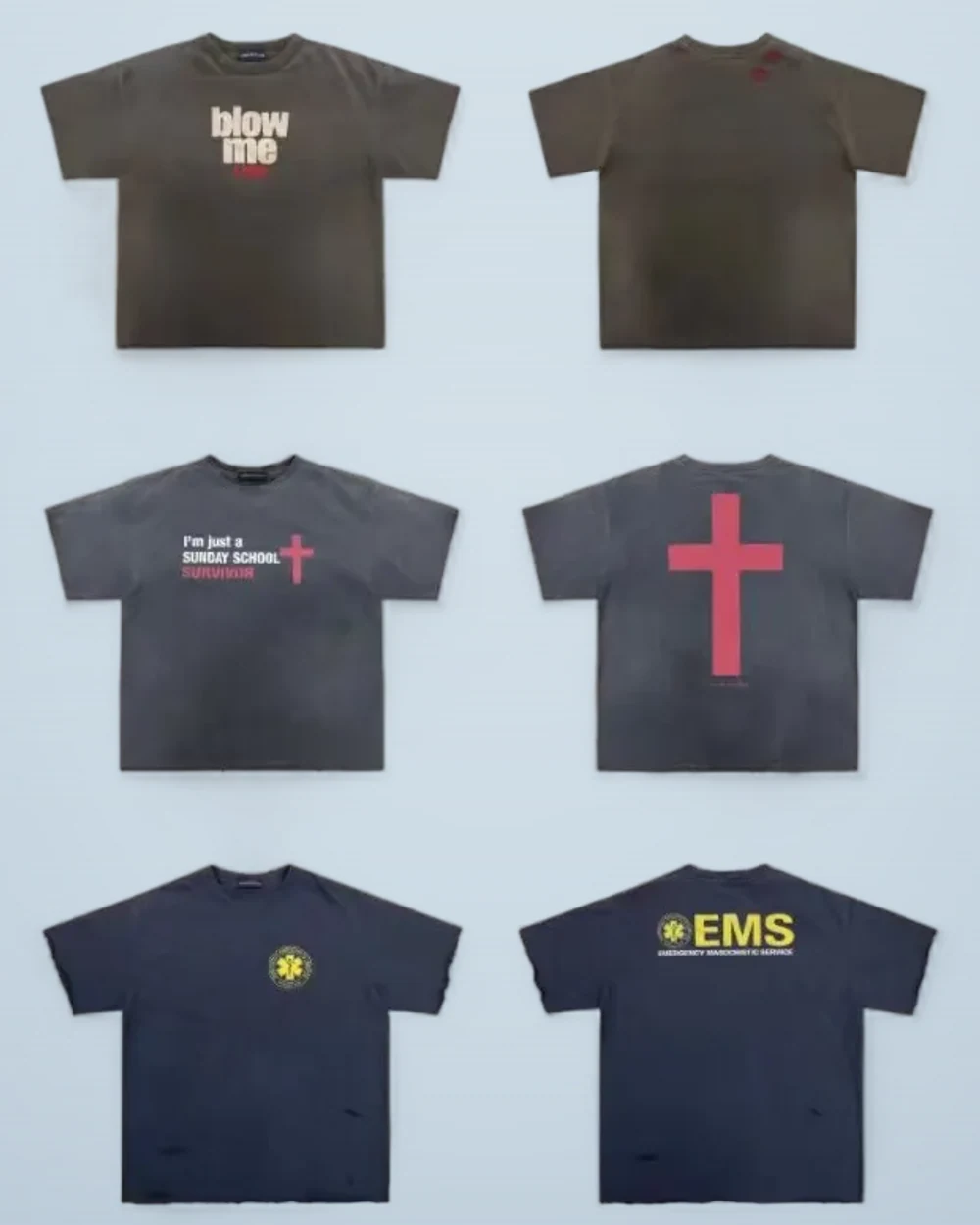 × Project G/R Distressed Washed Slogan Print Tee