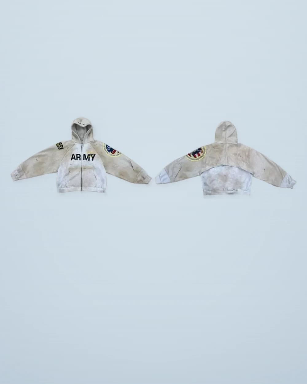 × Grailz Patchwork Distressed Zip Hoodie