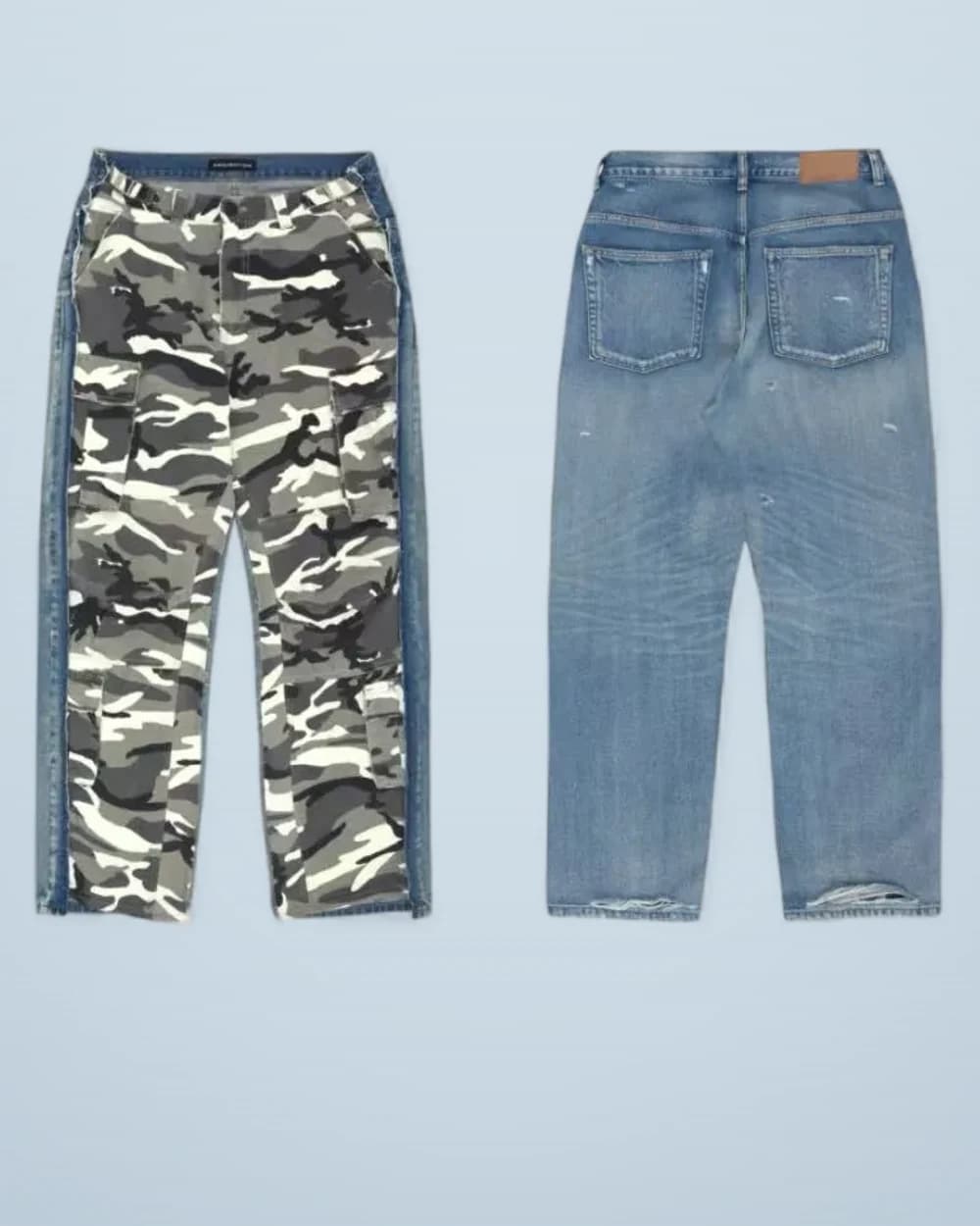× Grailz Patchwork Distressed Camo Jeans