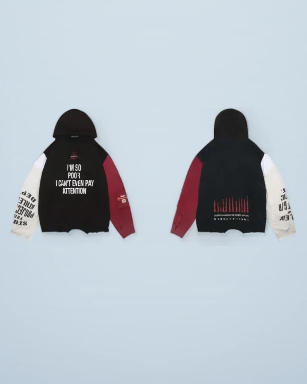 × Grailz Patchwork Print Hooded Long-Sleeve Tee