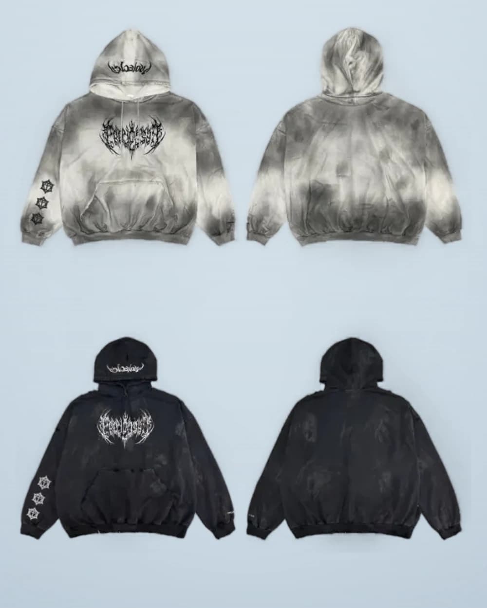 × Project G/R Distressed Embroidered Sanskrit Hoodie