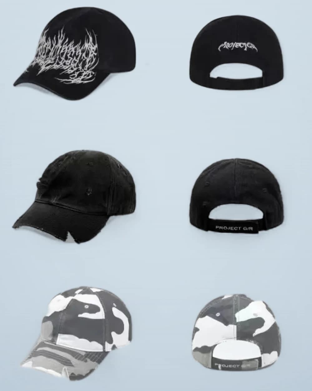 × Project G/R Distressed Sanskrit Embroidered Baseball Cap