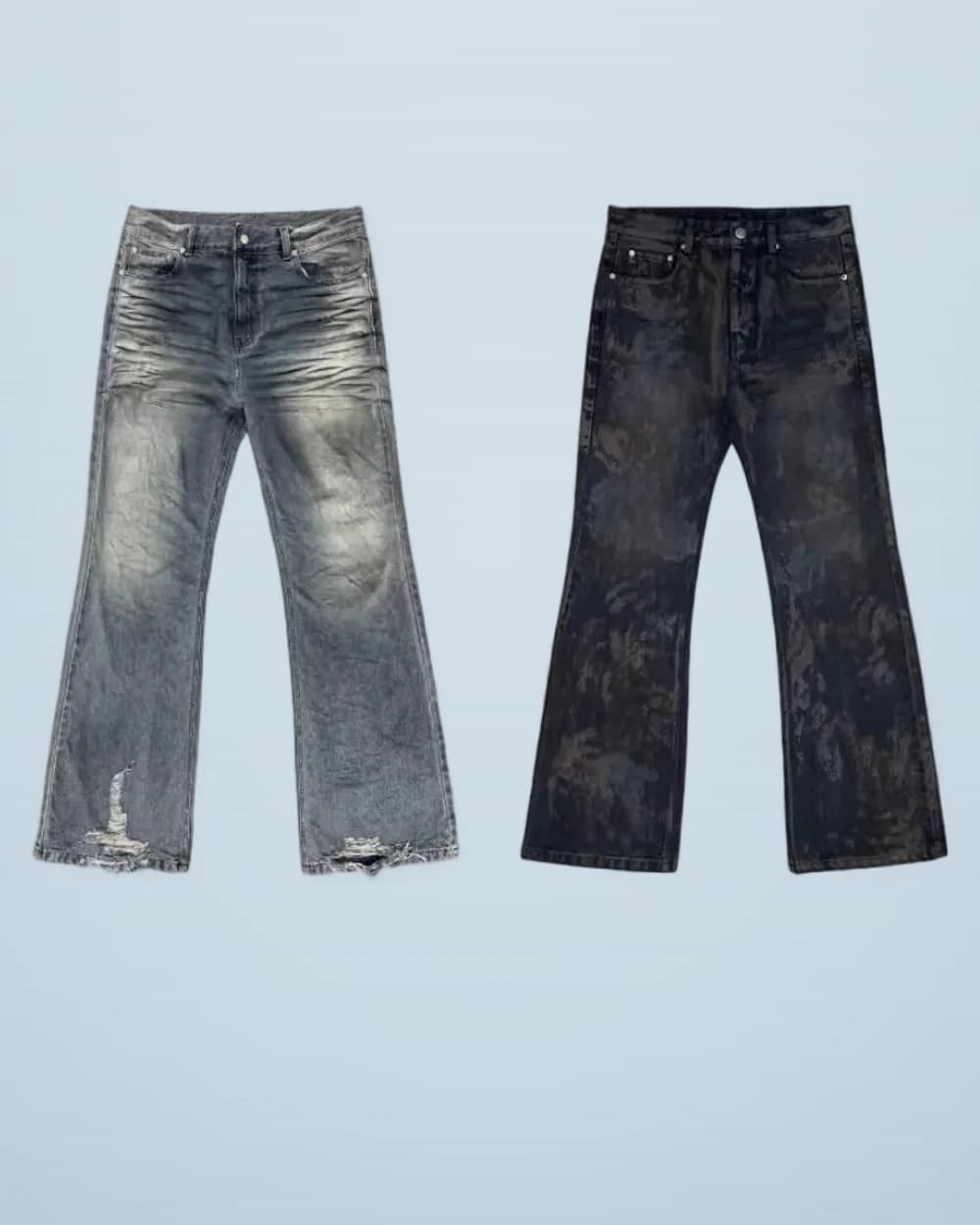 × Grailz Flared Distressed Denim Jeans