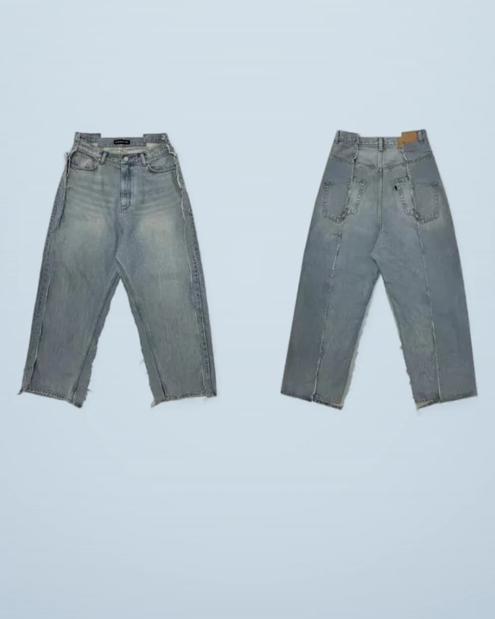 × Grailz Criss-Cross Patchwork Distressed Washed Jeans