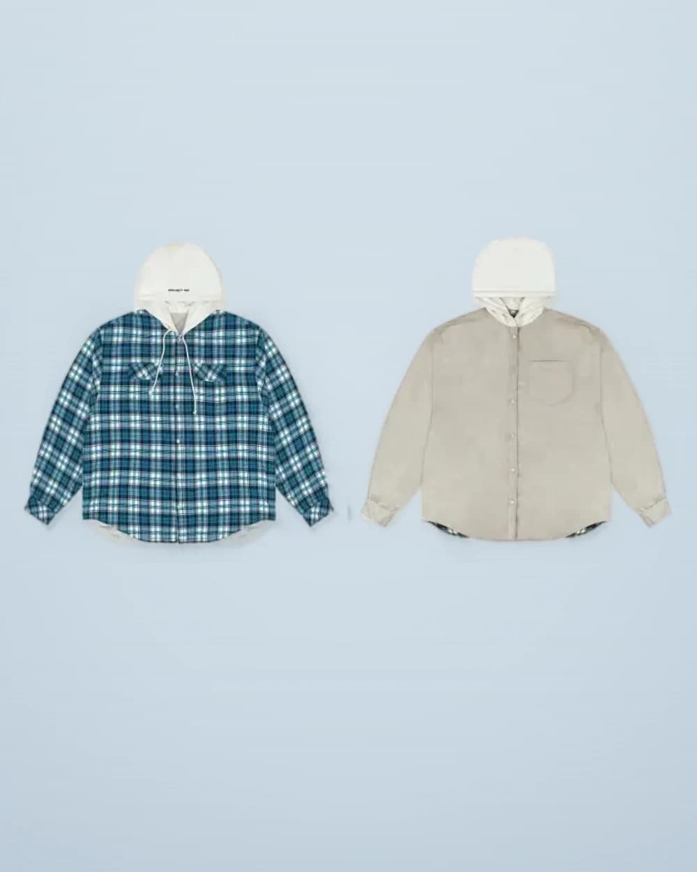 × Grailz Reversible Hooded Plaid Shirt