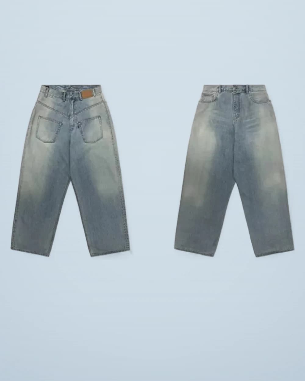 × Grailz Washed Waxed Light Blue Jeans