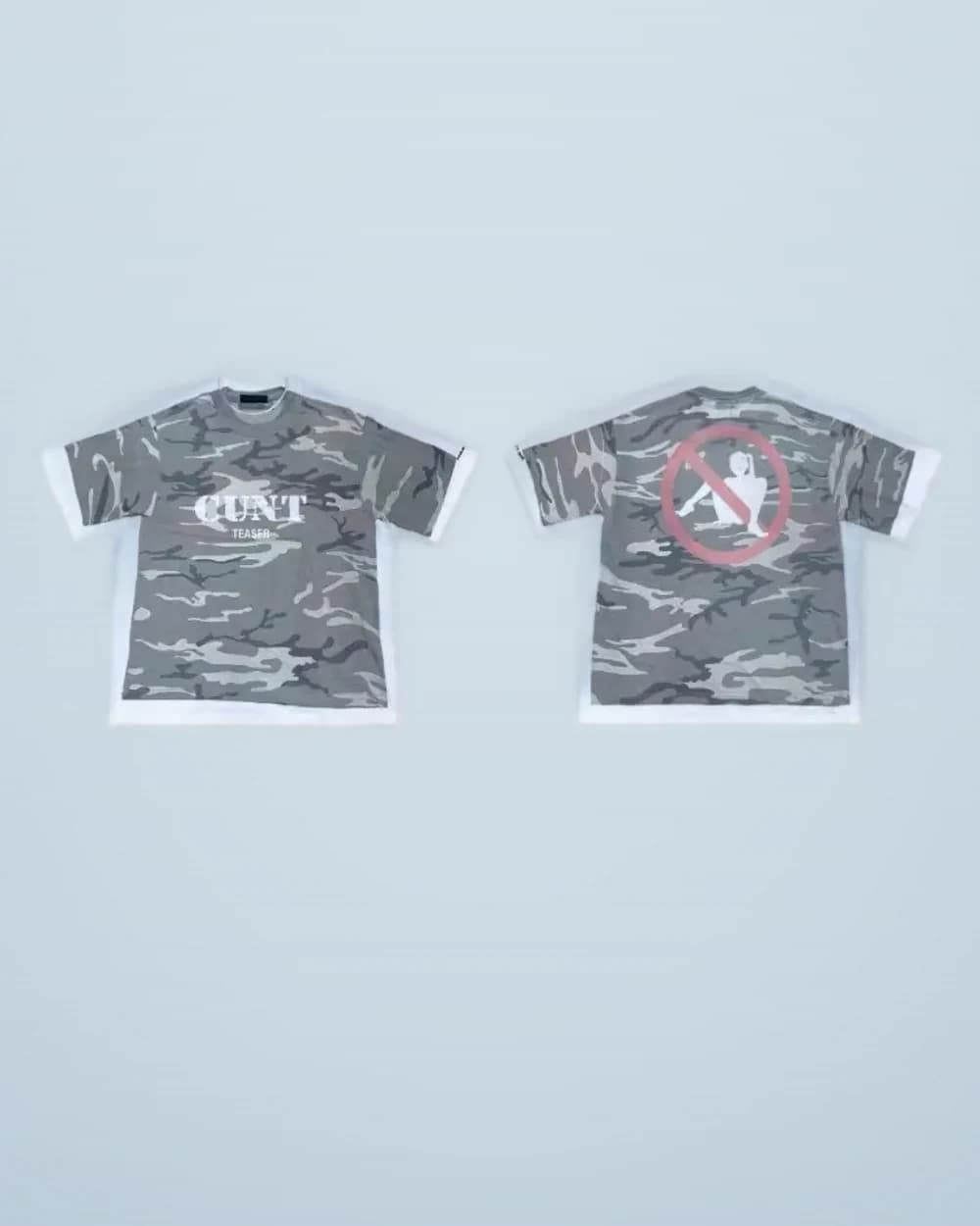 × Grailz Washed Camo 'Forbidden' Oversized Tee