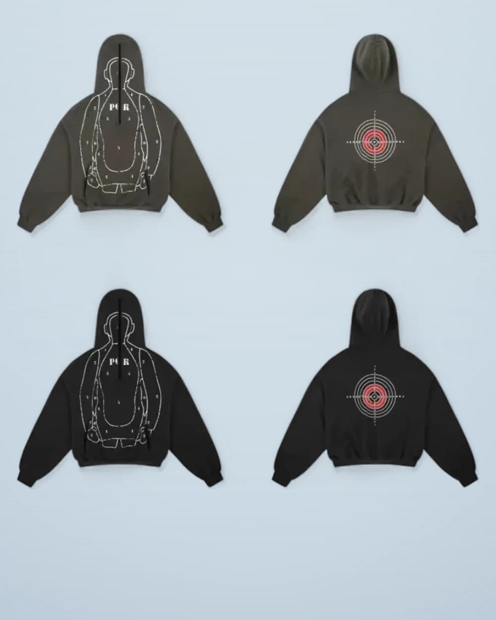 × Grailz Human Target Bullet Hole Zip Hoodie