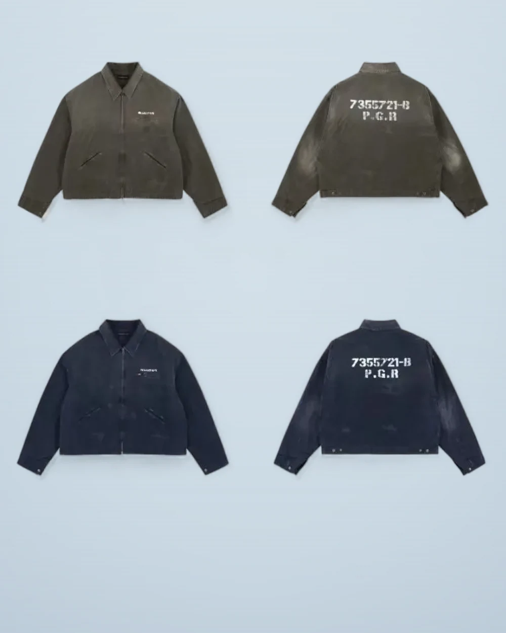 × Grailz Distressed Detroit Workwear Zip Jacket