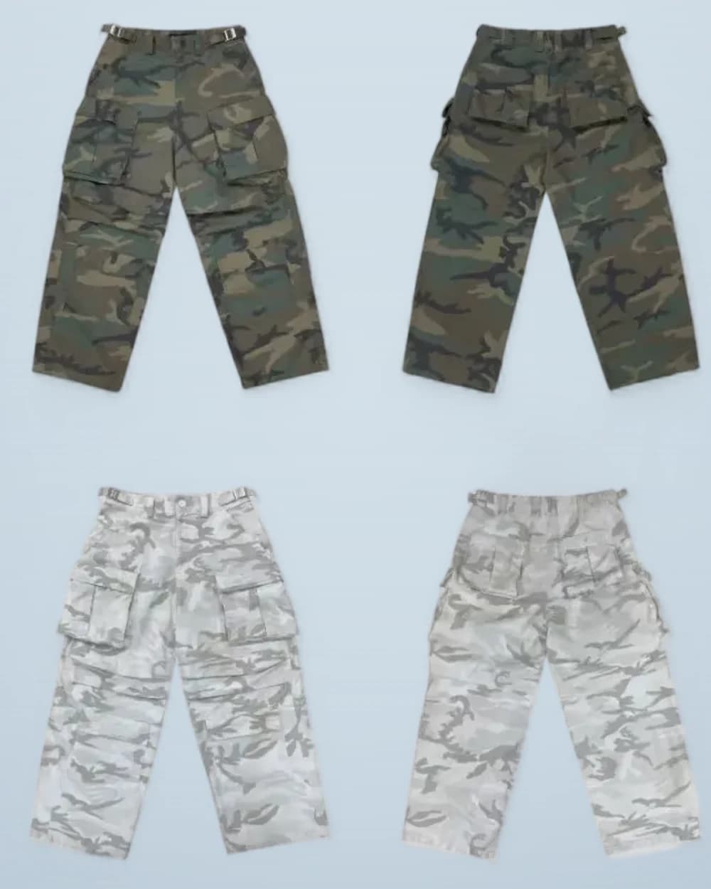 × Grailz Wrinkled Distressed Camo Cargo Pants