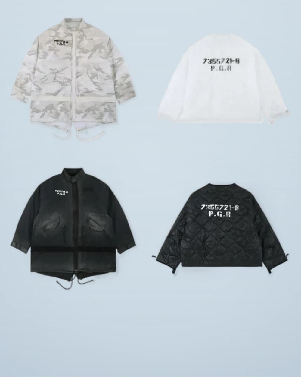 × Grailz 2-in-1 Distressed Vintage Print Parka