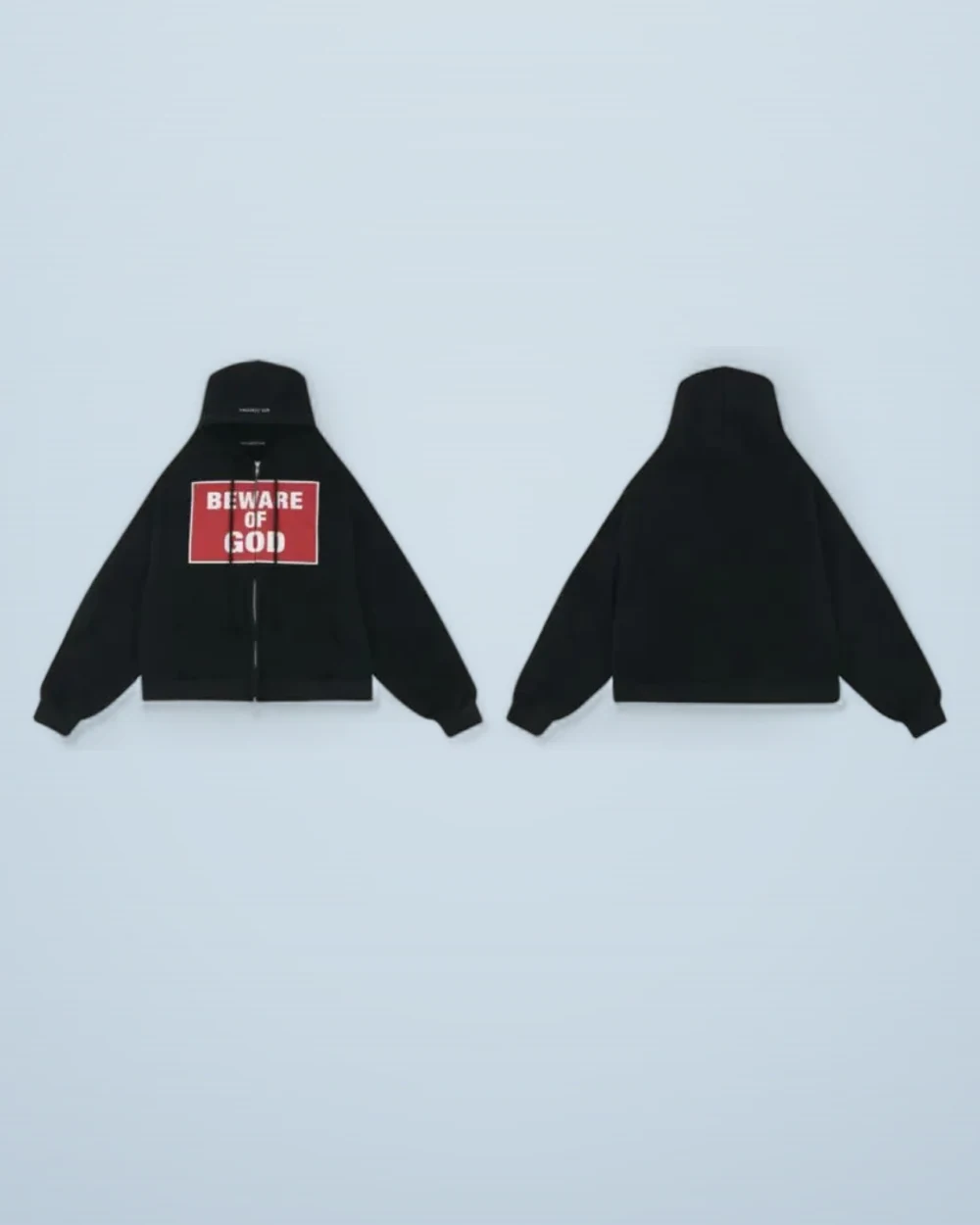× Grailz 'BEWAREOFGOD' Slogan Zip Hoodie