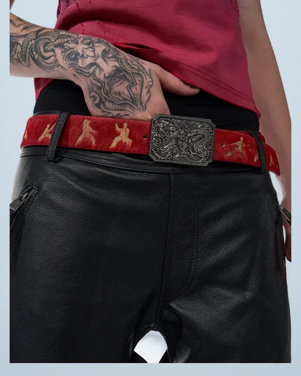 Red Kung Fu Silhouette Belt