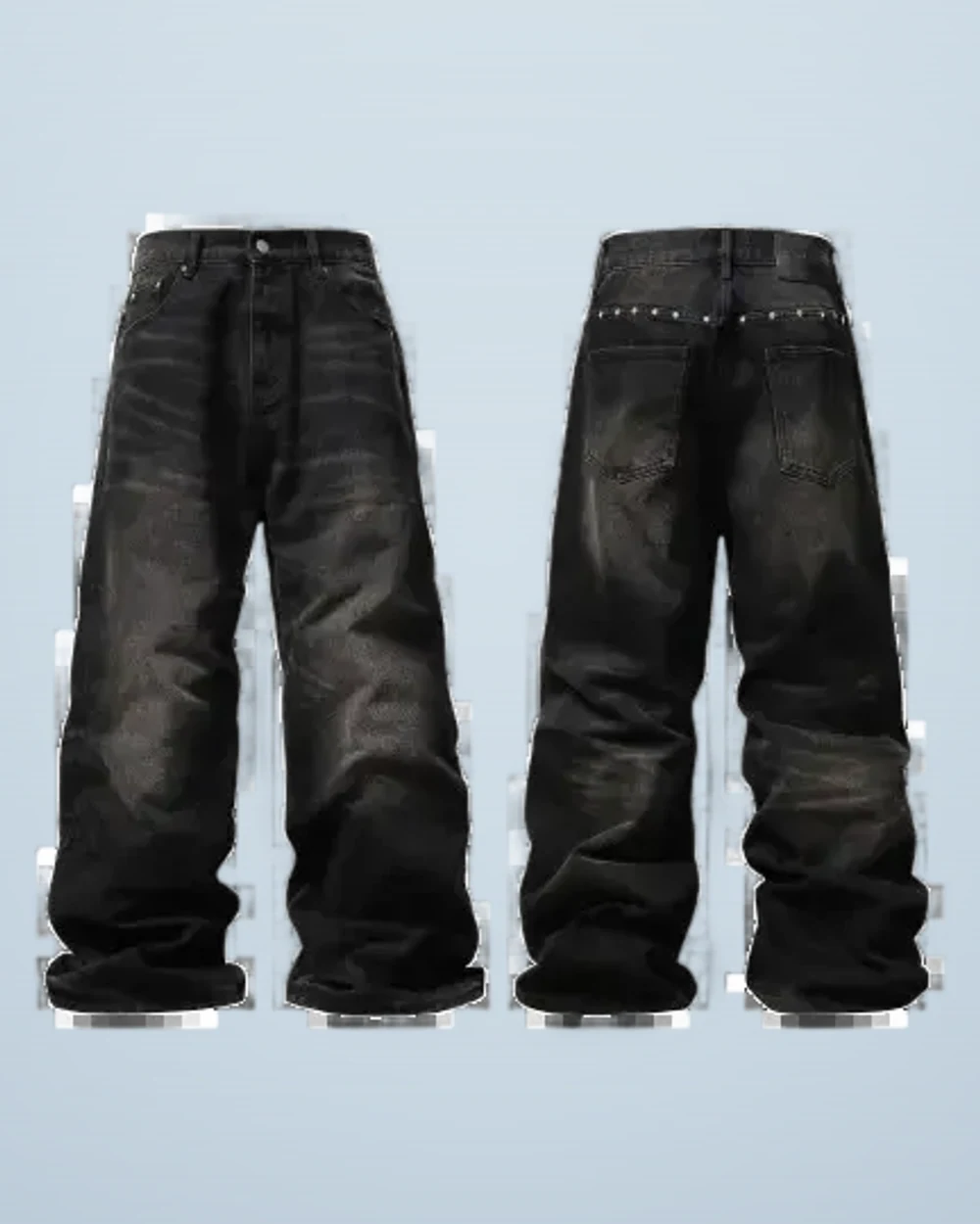Black Vintage Wide-Leg Jeans
