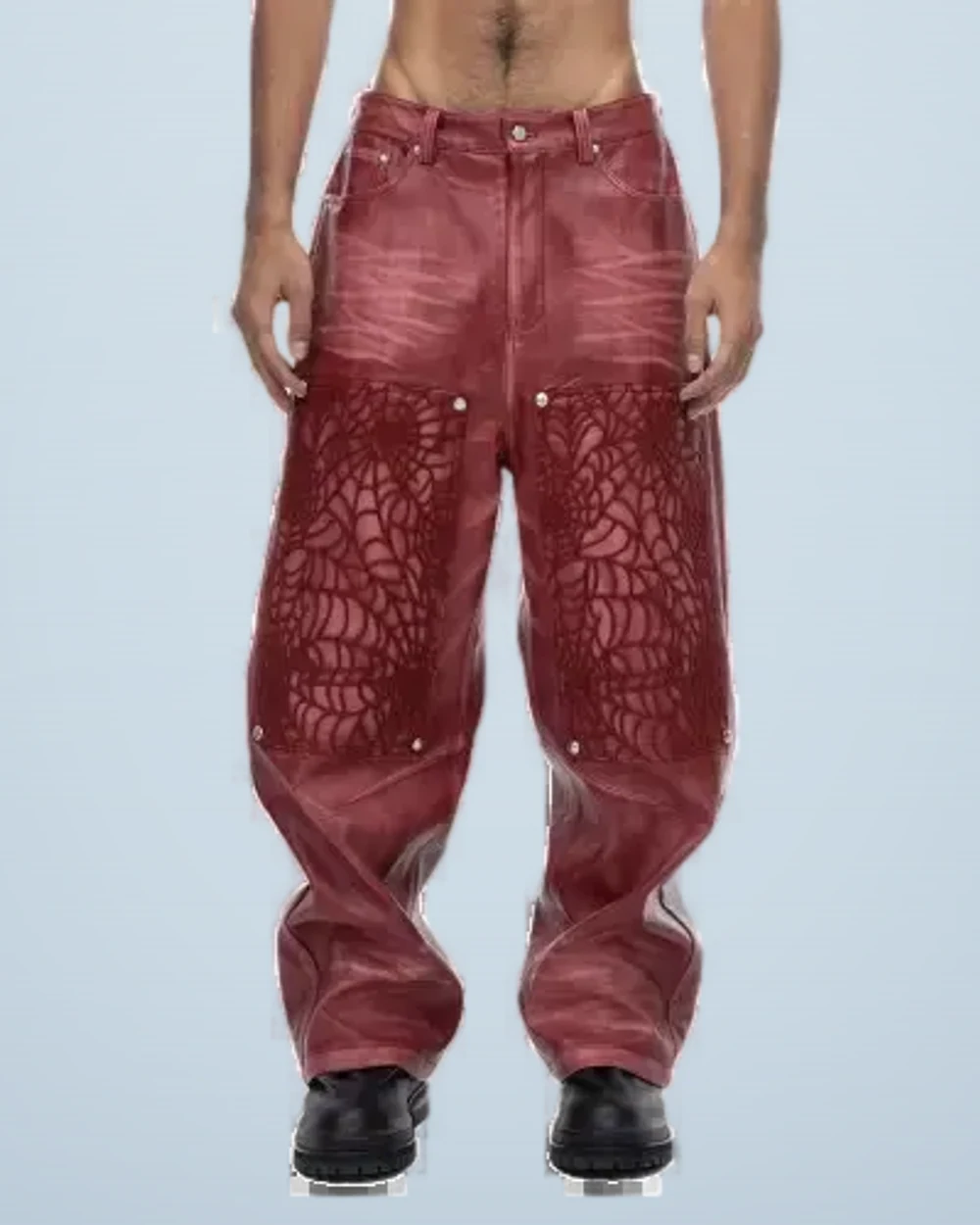 Blood Moon Spiderweb Leather Pants