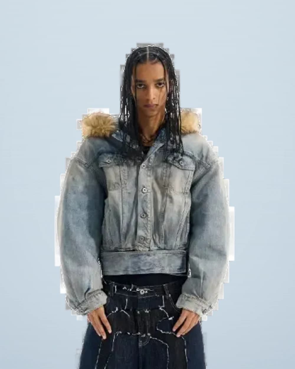 Exitmode Detachable-Fur Denim Jacket