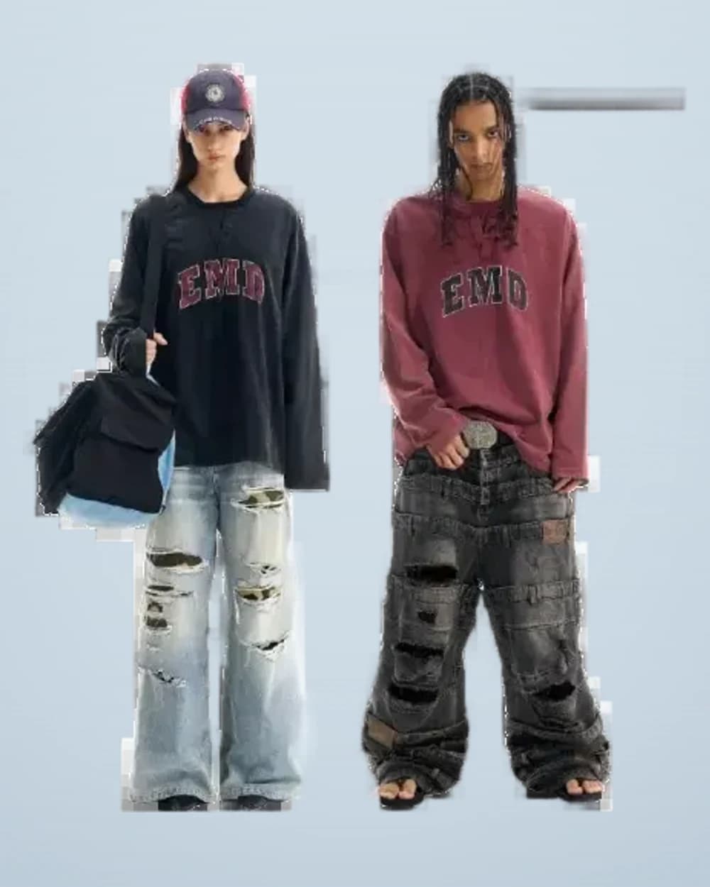 Exitmode Double-Collar Long-Sleeve Top
