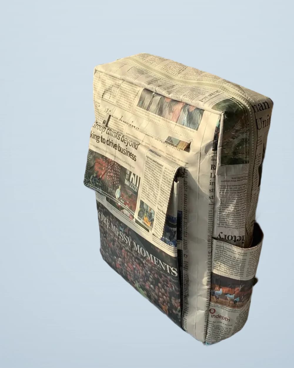 Newspaper Print Backpack