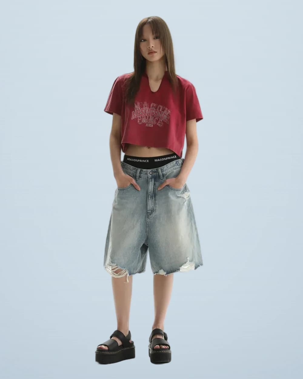 Frayed Denim Shorts